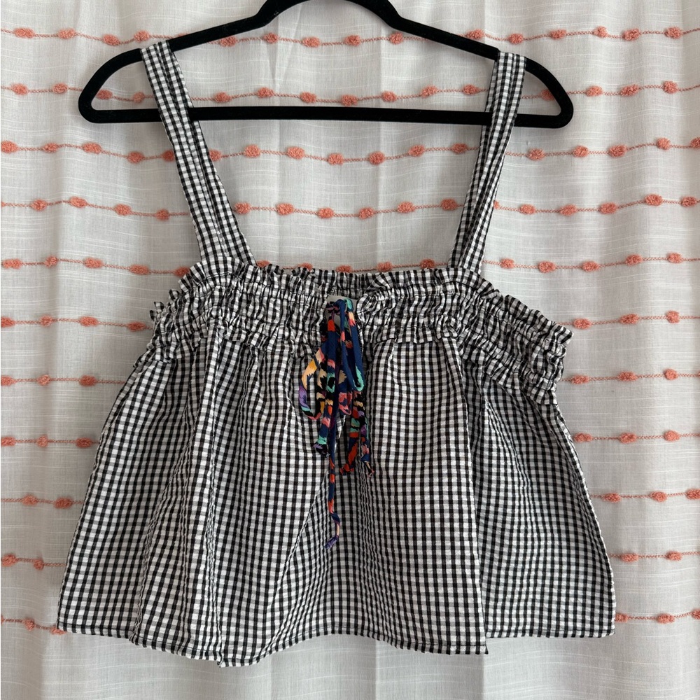 Three Bird Nest Bayside Gingham Print Top - NWOT! - Picture 2 of 3